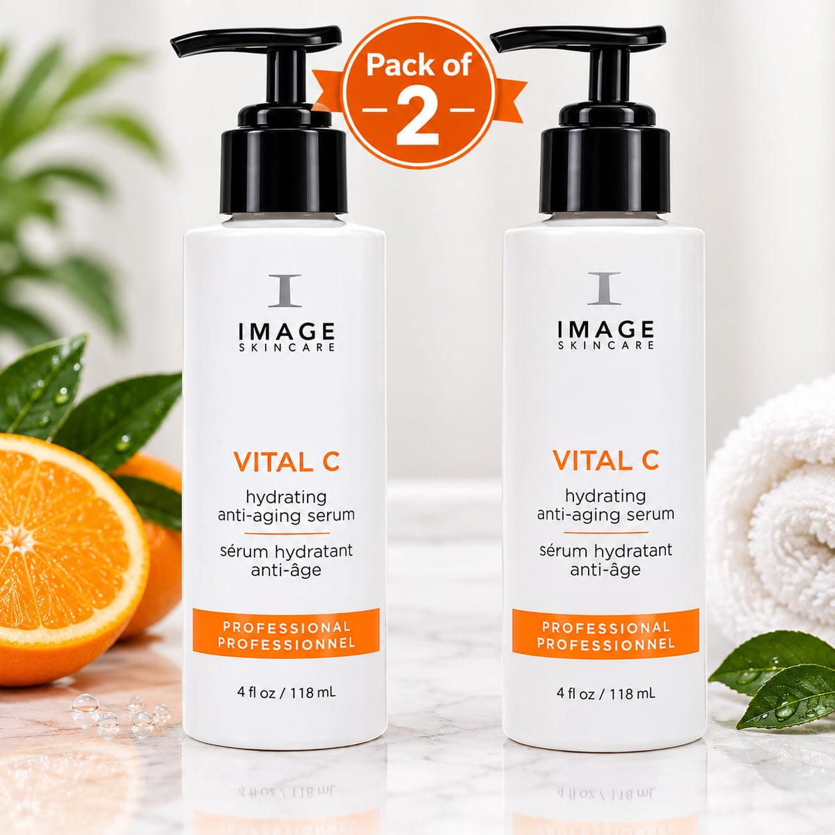 Image Skincare Vital C Hydrating Anti-Aging Serum – 4 fl oz (118 mL), Pack of 2