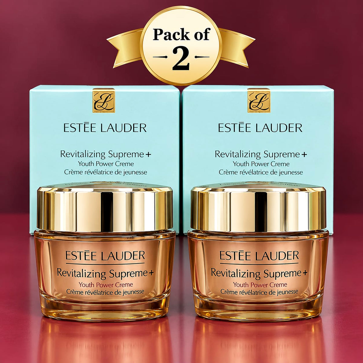 Estée Lauder Revitalizing Supreme+ Youth Power Creme – Pack of 2, 1.7 oz