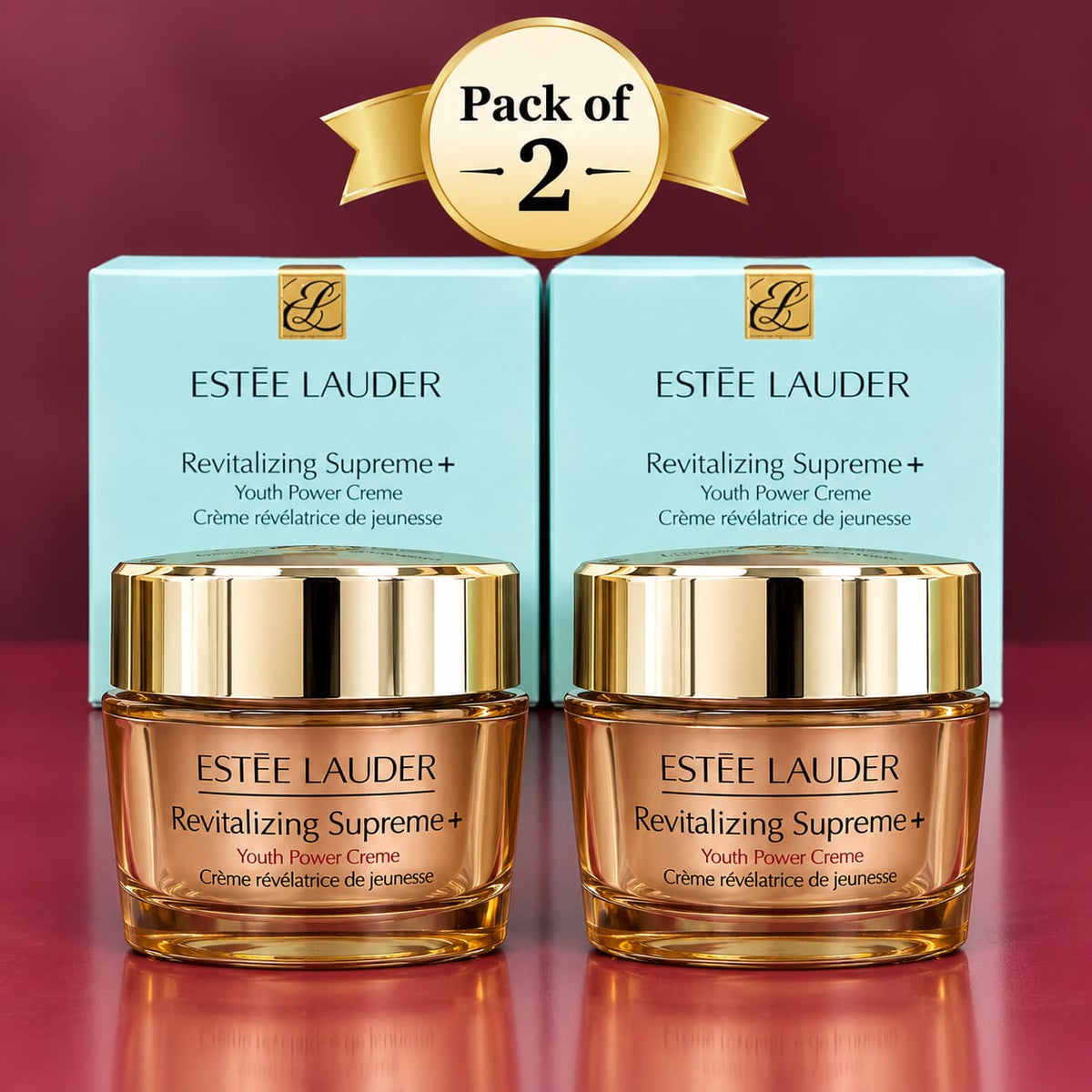 Estée Lauder Revitalizing Supreme+ Youth Power Creme – Pack of 2, 1.7 oz